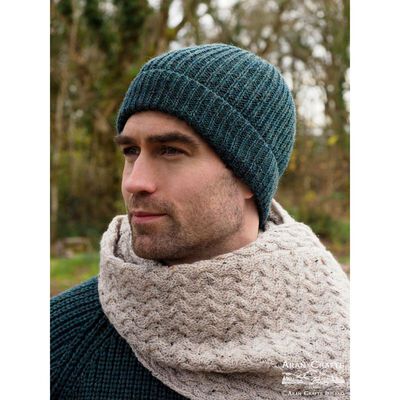 Unisex Fisherman Ribbed Beanie Moss Green